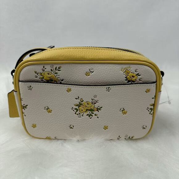 Coach Mini Jamie Camera Bag Crossbody With Floral Print In Chalk CAQ38 NWT - Picture 3 of 9